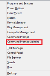 Windows 8 Quick Access Menu, Command Prompt Admin